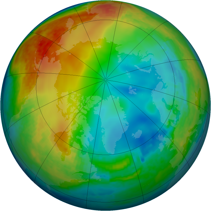 Arctic ozone map for 04 January 2003
